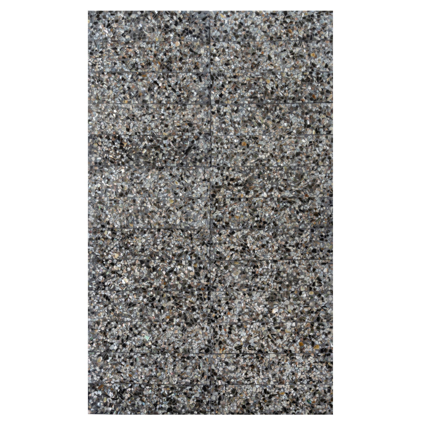 Black with Amber Pearl flecks 3x12 Glossy Shell, Terrazzo Elongated Subway Tile  - Sample