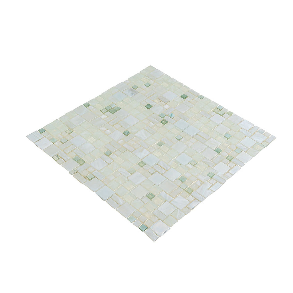 Pearl White 12 x 12 Glossy Glass Mosaic Tile