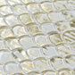 Gold and White 11 x 11 Glossy Glass Mosaic Tile