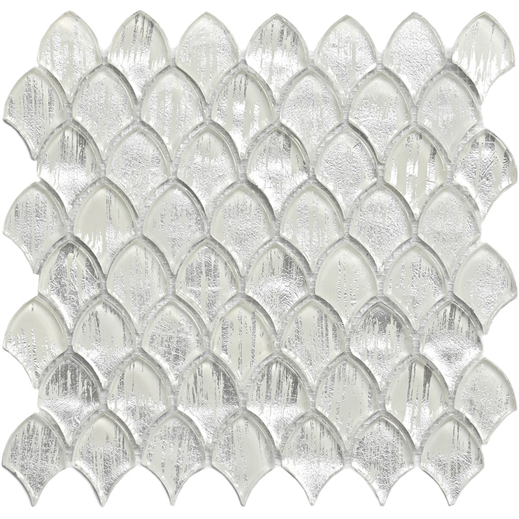 Silver 11 x 11 Glossy Glass Mosaic Tile