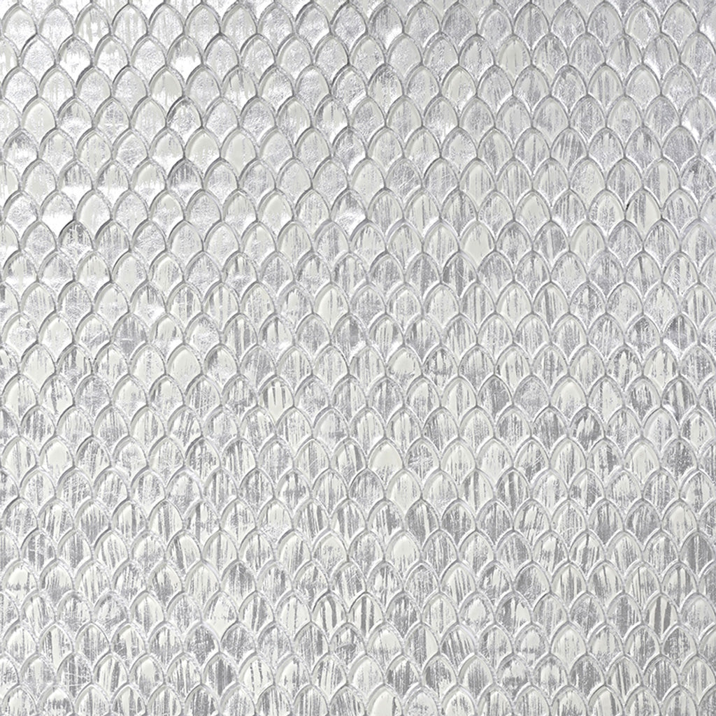 Silver 11 x 11 Glossy Glass Mosaic Tile