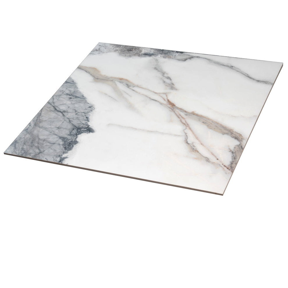 Soft White with Light Gray 32 x 32 Matte Porcelain Large Tile – Tiletopia