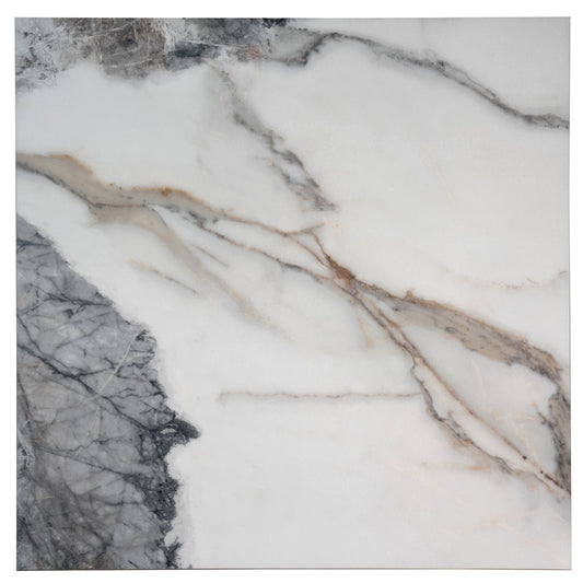 Soft White with Light Gray 32 x 32 Matte Porcelain Large Tile - Sample