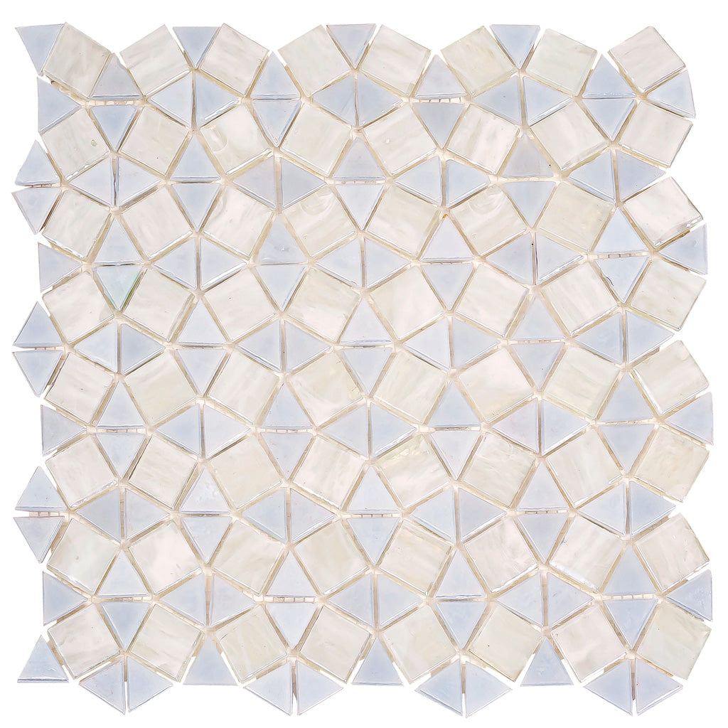 Snow White 11 x 11 Glossy Glass Mosaic Tile