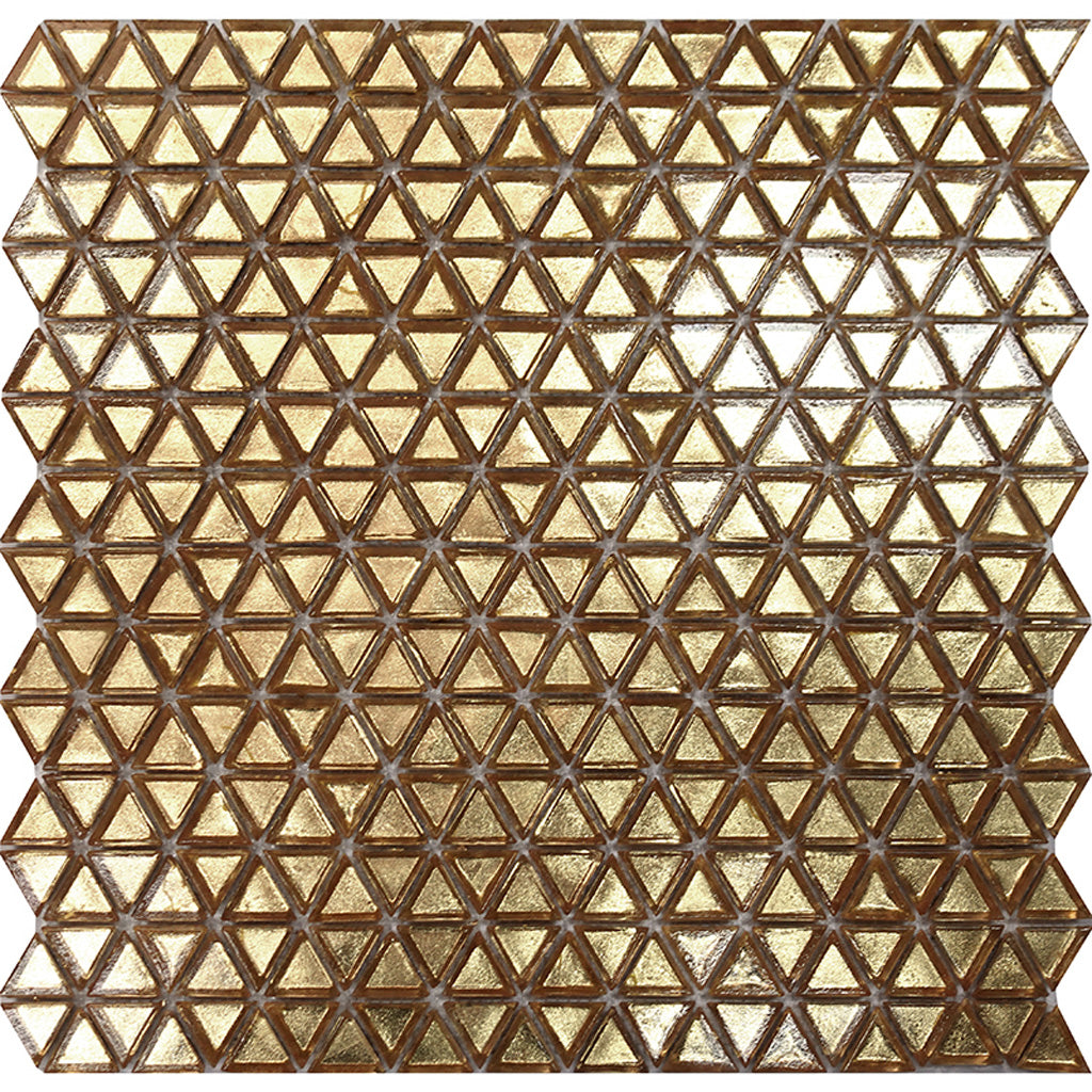 Shimmer Gold 12 x 12 Glossy Glass Triangle Tile