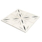 White 12x12 Honed Dolomite, Ice Grey, Ania Black Starburst Mosaic Tile