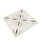 White 12x12 Honed Dolomite, Ice Grey, Ania Black Starburst Mosaic Tile