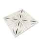 White 12x12 Honed Dolomite, Ice Grey, Ania Black Starburst Mosaic Tile  - Sample