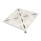 White 12x12 Honed Dolomite, Ice Grey, Ania Black Starburst Mosaic Tile