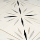 White 12x12 Honed Dolomite, Ice Grey, Ania Black Starburst Mosaic Tile  - Sample