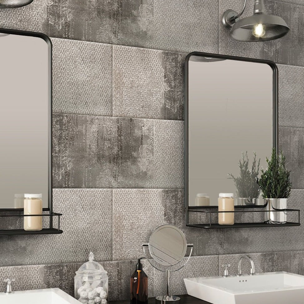 Gray 12 x 40 Matte Ceramic Large Tile