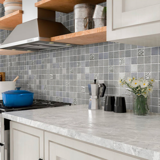 Gray 12 x 12 Matte Ceramic Mosaic Tile - Sample