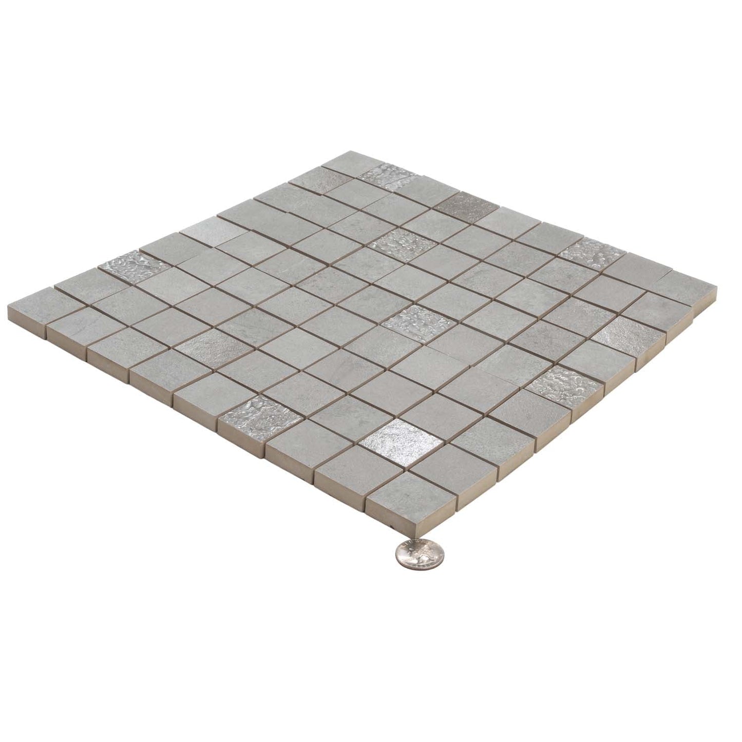 Gray 12 x 12 Matte Ceramic Mosaic Tile