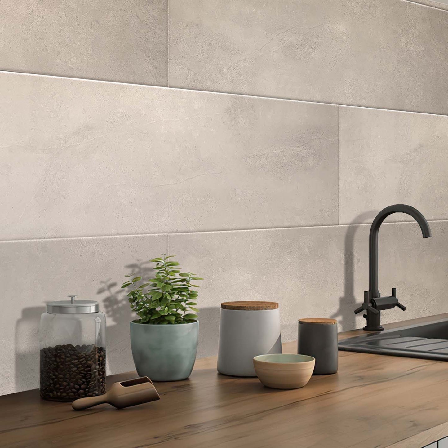 Bone White 12 x 40 Matte Ceramic Large Tile