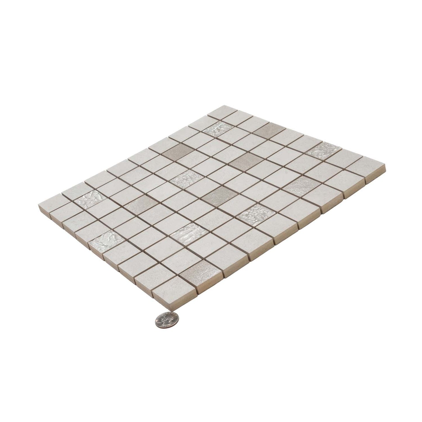 Smoke White 12 x 12 Matte Ceramic Mosaic Tile