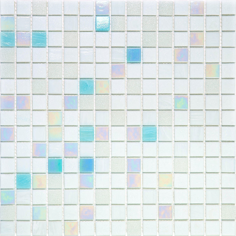 Cotton White 12 x 12 Glossy Glass Mosaic Tile