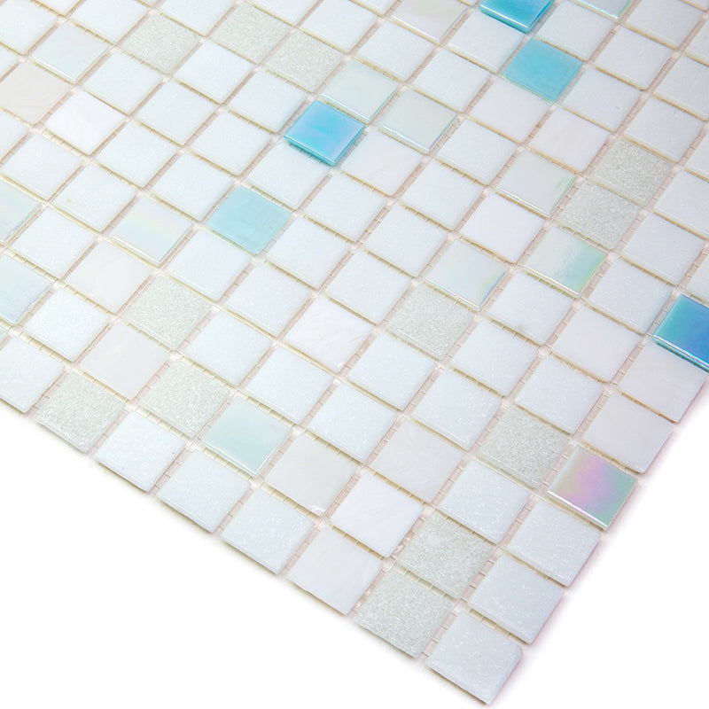 Cotton White 12 x 12 Glossy Glass Mosaic Tile