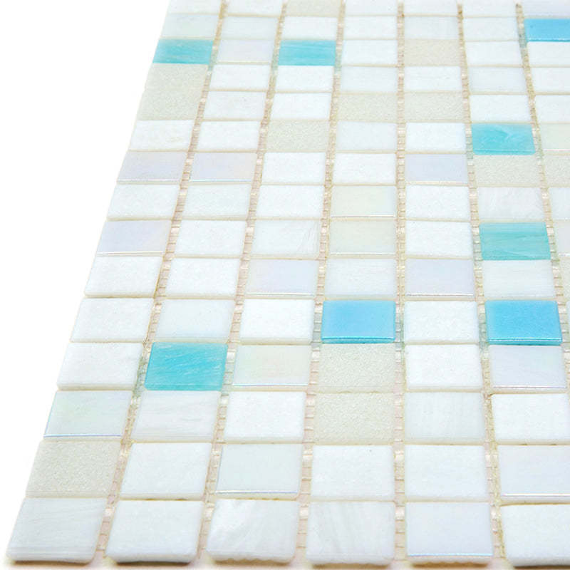 Cotton White 12 x 12 Glossy Glass Mosaic Tile