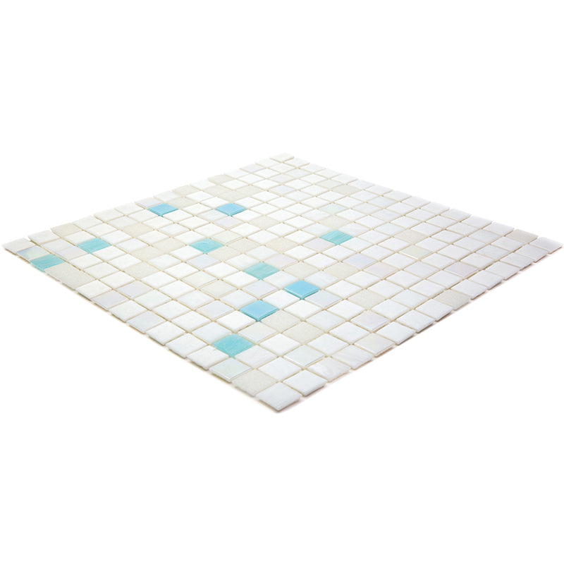 Cotton White 12 x 12 Glossy Glass Mosaic Tile