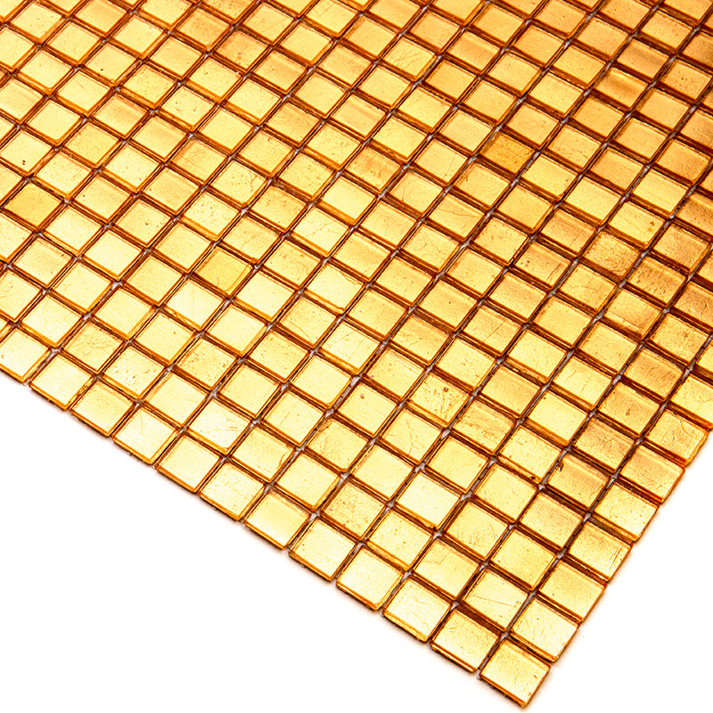 Gold Yellow 12 x 12 Glossy Glass Mosaic Tile