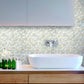 White 12 x 12 Glossy, Foiled Glass, Resin, Stone Mosaic Tile