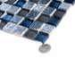 Gray and Blue 12 x 12 Glossy, Foiled Glass, Resin, Stone Mosaic Tile