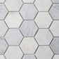 White 12 x 12 Polished, etched Marble Mosaic Tile