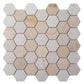 Beige 12 x 12 Polished, etched Marble Mosaic Tile