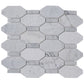 White 11 x 12 Polished, etched Marble Mosaic Tile