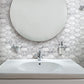 White 11 x 12 Polished, etched Marble Mosaic Tile