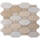 Beige 11 x 12 Polished, etched Marble Mosaic Tile