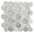 White 12 x 12 Polished, etched Glass, Marble Mosaic Tile