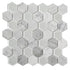 Gray 12 x 12 Polished, etched Glass, Marble Mosaic Tile