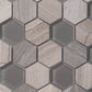 Gray 12 x 12 Polished, etched Glass, Marble Mosaic Tile