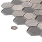 Gray 12 x 12 Polished, etched Glass, Marble Mosaic Tile