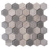 Gray 12 x 12 Polished, etched Glass, Marble Mosaic Tile