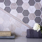 Gray 12 x 12 Polished, etched Glass, Marble Mosaic Tile