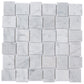 White 11 x 11 Polished, etched Marble Mosaic Tile