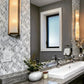 White and Gray 12 x 12 Polished, etched Marble Mosaic Tile