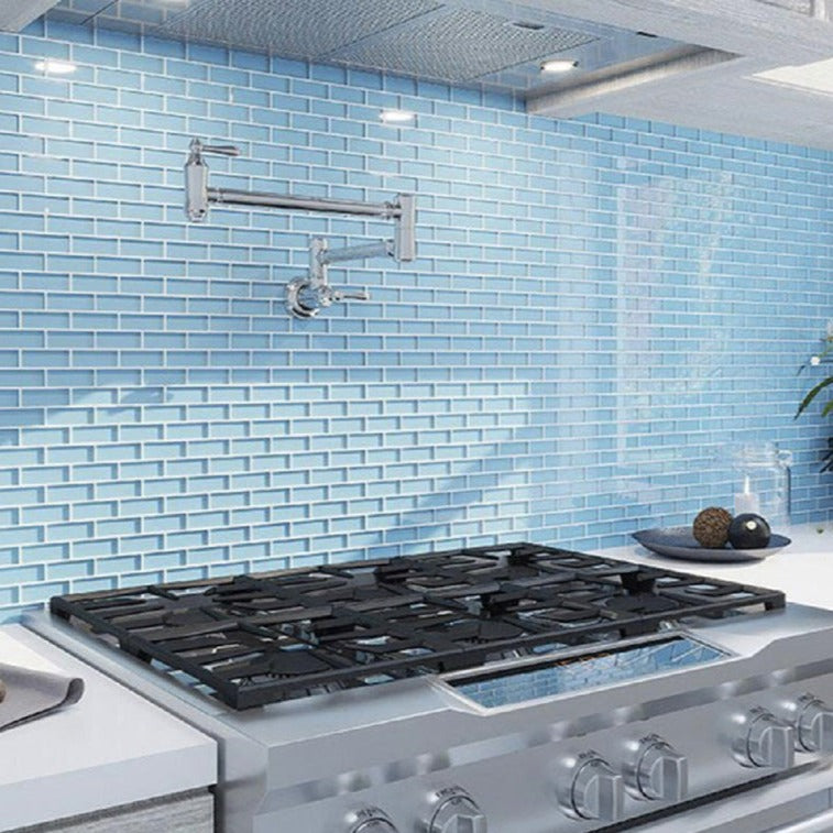 Sapphire Blue 12 x 12 Glossy Glass Mosaic Tile