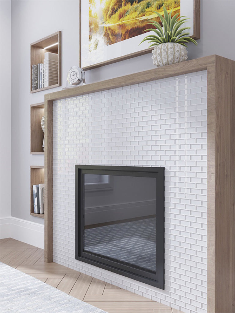 White 12 x 12 Glossy Glass Mosaic Tile