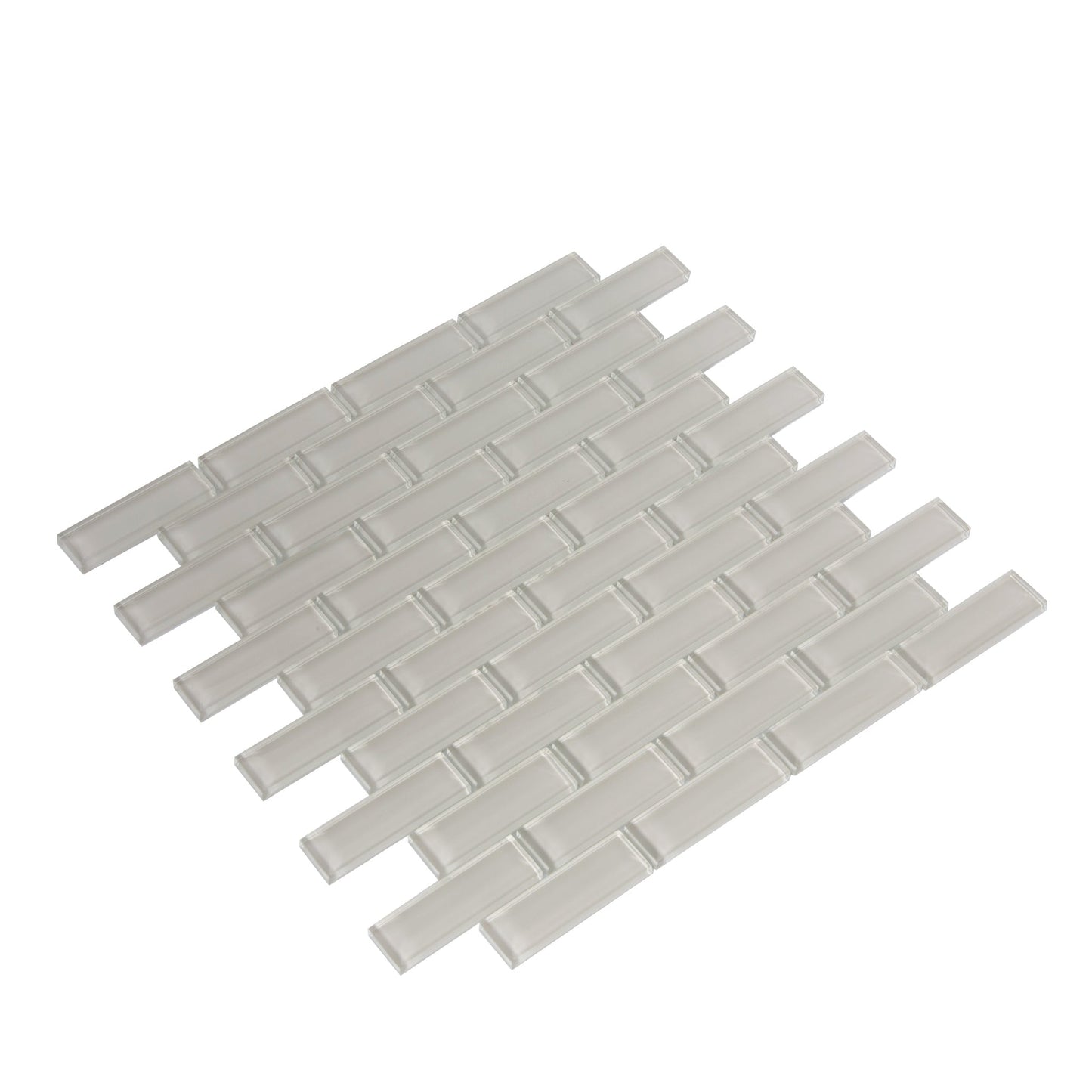 Light Taupe Beige 12 x 12 Glossy Glass Mosaic Tile