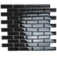 Black 12 x 12 Glossy Glass Mosaic Tile