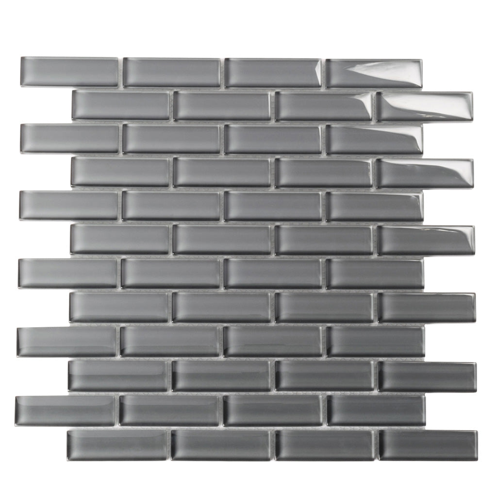 Coin Gray 12 x 12 Glossy Glass Mosaic Tile