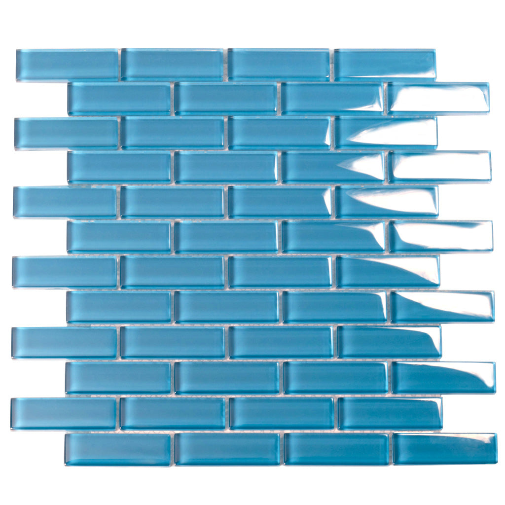 Cerulean Blue 12 x 12 Glossy Glass Mosaic Tile