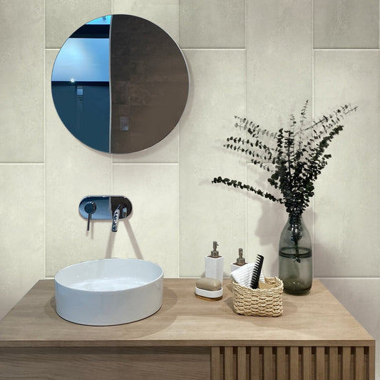 White 12 x 40 Matte Ceramic Large Tile - Sample