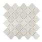 Silver White 12x12 Textured, Foiled Stone Arabesque Mosaic Tile