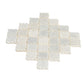 Silver White 12x12 Textured, Foiled Stone Arabesque Mosaic Tile - Sample
