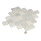 Silver White 12x12 Textured, Foiled Stone Arabesque Mosaic Tile - Sample
