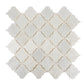 Silver White 12x12 Textured, Foiled Stone Arabesque Mosaic Tile - Sample
